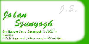 jolan szunyogh business card